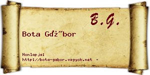 Bota Gábor névjegykártya