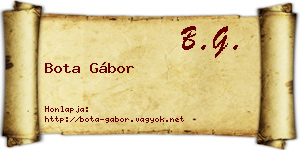 Bota Gábor névjegykártya